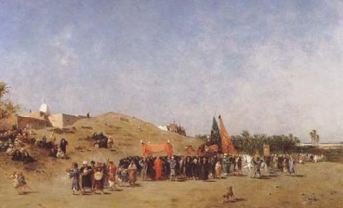 Carl Haag A Bridal Procession in Damascus (mk32) oil painting image